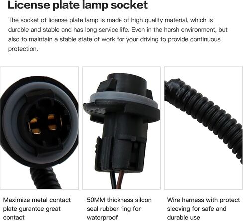 2024 Upgrade Pair of License Plate Lights Cover Lens Socket Rear Lamp Wire Harness for 1997-2003 Malibu in Saudi Arabia