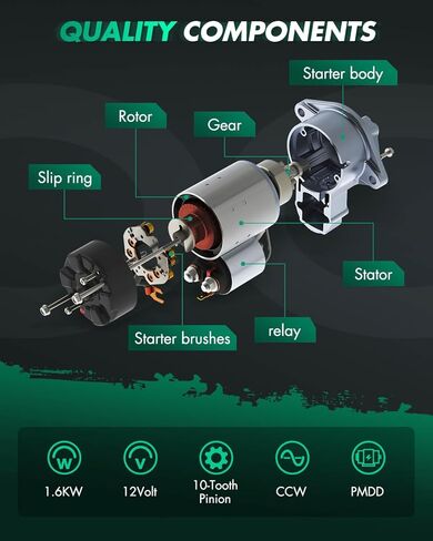 SCITOO Starters SDR0189 8000058 6491N fit for Chevrolet for Cavalier 2002 S10 Pickup 2002-2003 2.2L for Lumina 2001 for Malibu 2001-2003 for Equinox 2005 for Impala for Monte Carlo Venture 2001-2005 in Kuwait