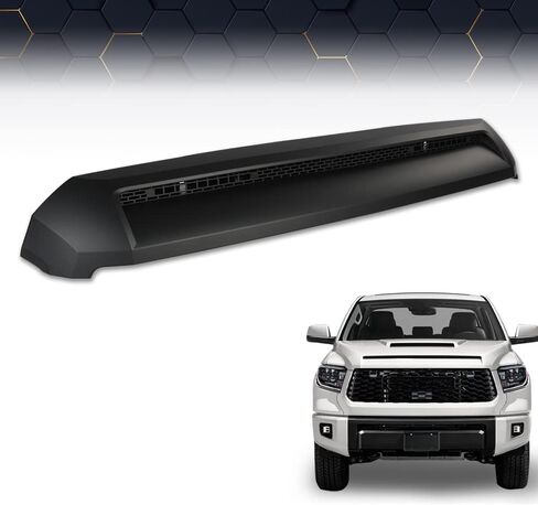 PIT66 Front Upper Hood Bulge Molding Glossy + Bumper Grille Fit Toyota Tundra 2014 2015 2016 2017 2018 2019 2020 2021 Hood Scoop 76180-0C030,761800C030C0,TO1231102, 531120C020,TO1036147 Black in Saudi Arabia