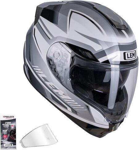 LEM Motorcycle Helmets Full Face, Helmets for Men DOT Certified, PINLOCK & DVS Dual Vision, Motorcycle Street Bike Helmet for Adults Fiberglass Shell Bluetooth Ready for Cruiser(Rally Navy, Size XL) in Saudi Arabia