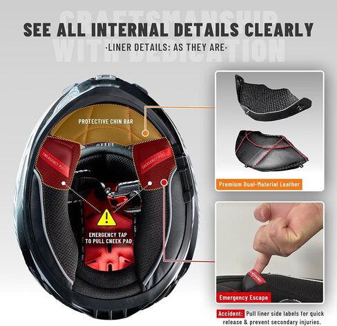 LEM Motorcycle Helmets Full Face, Helmets for Men DOT Certified, PINLOCK & DVS Dual Vision, Motorcycle Street Bike Helmet for Adults Fiberglass Shell Bluetooth Ready for Cruiser(Rally Navy, Size XL) in Saudi Arabia