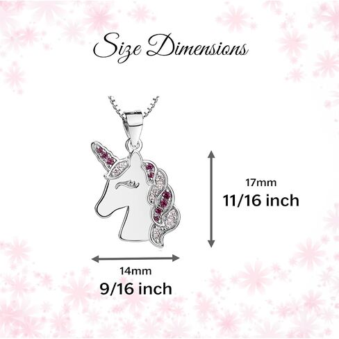 Cherished Moments Girl's Sterling Silver Unicorn Necklace with Sparkling CZs in Kuwait