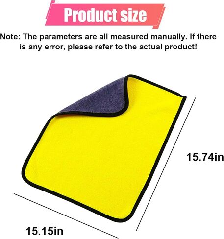 3PCS Microfiber Car Drying Towel, 15 x 15 Inch Absorbent Microfiber Cleaning Cloth with Hang Loop, Soft Reusable No Lint Wash Cloths, Car Detailing Kit for Home, Vehicle (Grey/Yellow) in Saudi Arabia