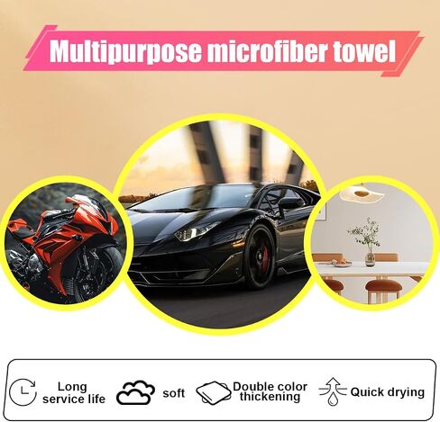 3PCS Microfiber Car Drying Towel, 15 x 15 Inch Absorbent Microfiber Cleaning Cloth with Hang Loop, Soft Reusable No Lint Wash Cloths, Car Detailing Kit for Home, Vehicle (Grey/Yellow) in Saudi Arabia