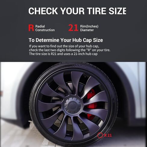 Wheel Rim Protector for Tesla Model Y (2020-2024) 21 inch Wheels Protectors 4PCS ABS Rim Guard Cover - Easy to Install Car Protection Tire Trim Rings for Car Hubcaps Exterior Accessories in Kuwait