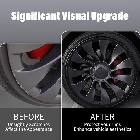 Wheel Rim Protector for Tesla Model Y (2020-2024) 21 inch Wheels Protectors 4PCS ABS Rim Guard Cover - Easy to Install Car Protection Tire Trim Rings for Car Hubcaps Exterior Accessories in Kuwait