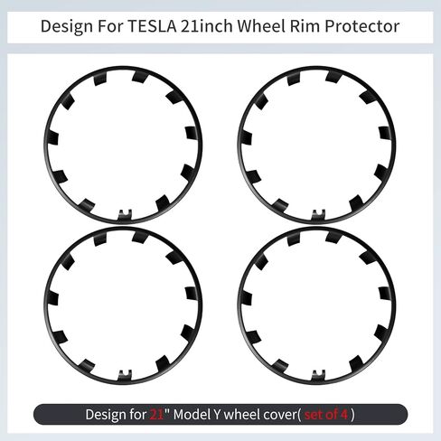 Wheel Rim Protector for Tesla Model Y (2020-2024) 21 inch Wheels Protectors 4PCS ABS Rim Guard Cover - Easy to Install Car Protection Tire Trim Rings for Car Hubcaps Exterior Accessories in Kuwait