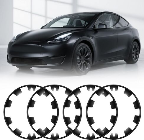 21 Inch Wheel Rim Protector Hubcaps for Tesla Model Y 2020-2024 Induction Wheels Rim Cover Tire Trim Rings Model Y Accessories(Matte Black) in Saudi Arabia