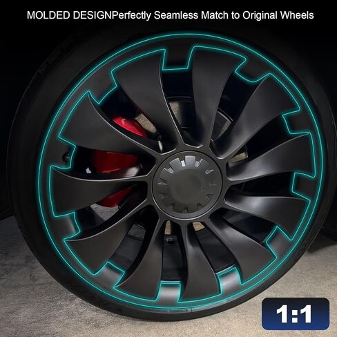 21 Inch Wheel Rim Protector Hubcaps for Tesla Model Y 2020-2024 Induction Wheels Rim Cover Tire Trim Rings Model Y Accessories(Matte Black) in Saudi Arabia