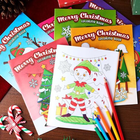 JOYIN 36 قطعة من كتب تلوين عيد الميلاد للأطفال، كتيبات تلوين صغيرة في 9 أغطية مع 10 أحرف لمستلزمات حفلات عيد الميلاد، هدايا جوارب، حقائب هدايا، حشو حشو in Kuwait