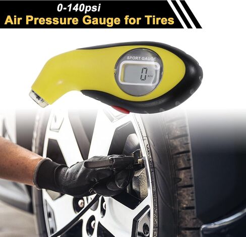 Digital Display Tire Pressure Gauge 0-140psi Regular Air Pressure Gauges for Tires LED Lights Battery 1 Pcs Winters Tire Pressure Gauge in Saudi Arabia
