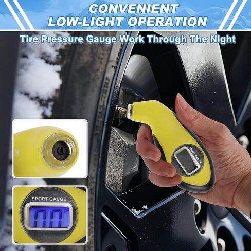 Digital Display Tire Pressure Gauge 0-140psi Regular Air Pressure Gauges for Tires LED Lights Battery 1 Pcs Winters Tire Pressure Gauge in Saudi Arabia