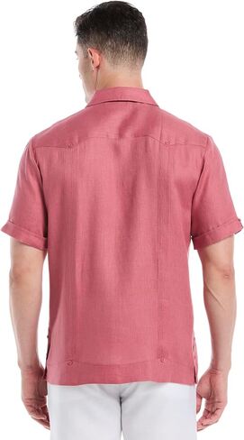 Cubavera Men's 100% Linen Four-Pocket Short Sleeve Button-Down Guayabera Shirt (Size Small - 5X) in Kuwait