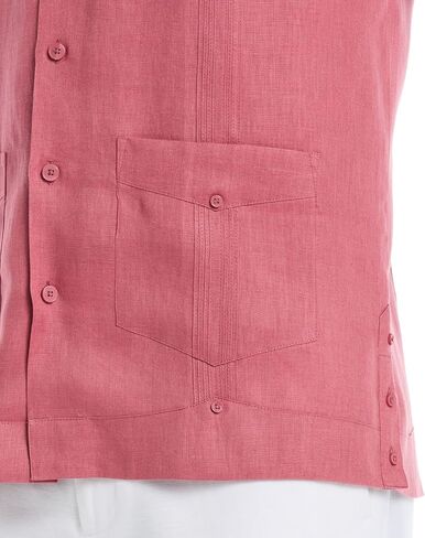 Cubavera Men's 100% Linen Four-Pocket Short Sleeve Button-Down Guayabera Shirt (Size Small - 5X) in Kuwait