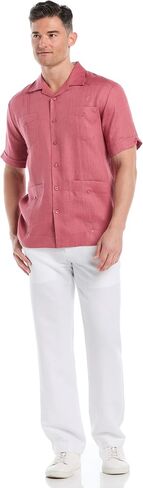 Cubavera Men's 100% Linen Four-Pocket Short Sleeve Button-Down Guayabera Shirt (Size Small - 5X) in Kuwait
