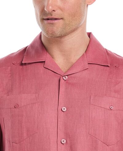 Cubavera Men's 100% Linen Four-Pocket Short Sleeve Button-Down Guayabera Shirt (Size Small - 5X) in Kuwait