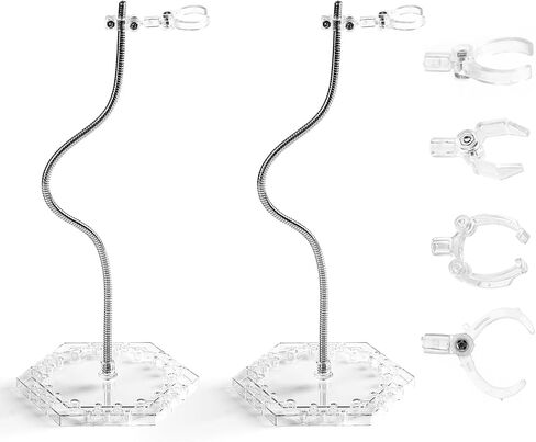 eZAKKA Action Figure Stand for 1/6 1/9 1/12 Scale Figures, Figure Display Stand for Gundam 12", 8", 6" HG/RG/SD with Screwdriver, 2 Pack in Saudi Arabia
