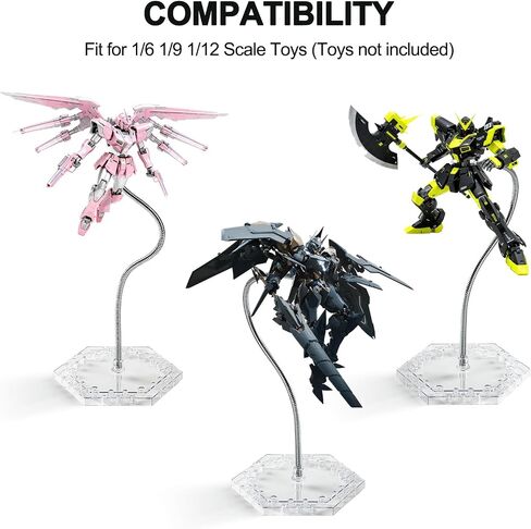 eZAKKA Action Figure Stand for 1/6 1/9 1/12 Scale Figures, Figure Display Stand for Gundam 12", 8", 6" HG/RG/SD with Screwdriver, 2 Pack in Saudi Arabia