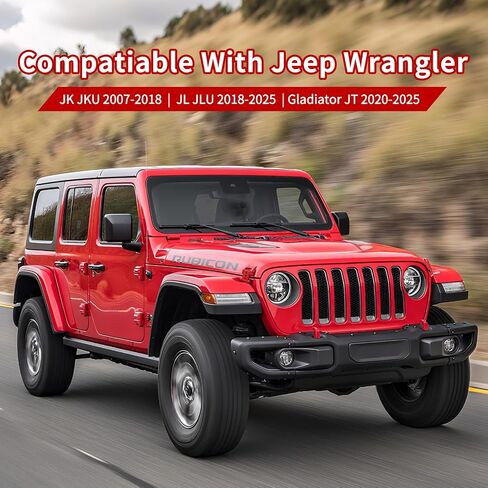 مزلاج غطاء محرك السيارة الأحمر متوافق مع Jeep Wrangler 2007-2018 JK JKU، 2018-2025 JL JLU، 2020-2025 Gladiator JT، زوج واحد in Kuwait