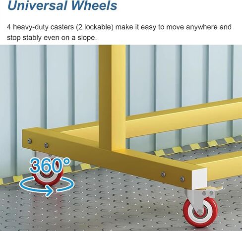 Floor-Standing Wrapping Paper Roll Storage Rack on Wheels, Commercial Stretch Film Dispenser with Cutter, Adjustable Bubble Cushion Foam Wrap Holder(Gold,Internal Width 100cm) in Saudi Arabia