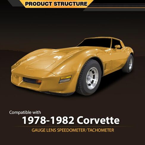 مقياس سرعة الدوران بعدسة قياس متوافق مع كورفيت C3 1978-1982 أسود وواضح in Kuwait