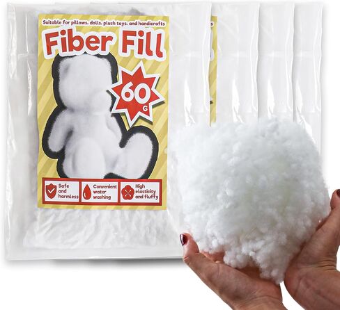Premium High-Loft Polyester Fiber Fill -Ultra Soft & Hypoallergenic Stuffing for Pillows, Stuffed Animals,DIY Crafts, Cushions-Non-Clumping,High Resilience Pillow Stuffing Material (60g/2.1oz) in Saudi Arabia
