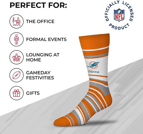جوارب رسمية مخططة للكبار من Bare Feet NFL - جودة ممتازة - يمكن غسلها في الغسالة - مثالية ليوم اللعب والارتداء اليومي (Seattle Seahawks - أزرق) in Saudi Arabia
