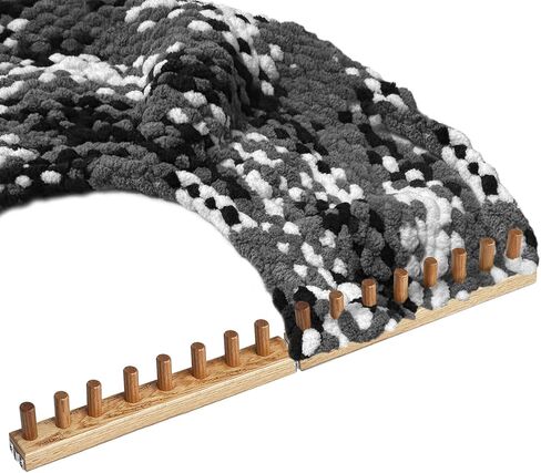 YBHJKL 31.5'' Chunky Blanket Loom,Chunky Yarn Wood Loom,Chunky Yarn Loom for Blankets,Square Knitting Loom,Design Engraving Patterns Loom in Saudi Arabia