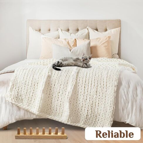 YBHJKL 31.5'' Chunky Blanket Loom,Chunky Yarn Wood Loom,Chunky Yarn Loom for Blankets,Square Knitting Loom,Design Engraving Patterns Loom in Saudi Arabia