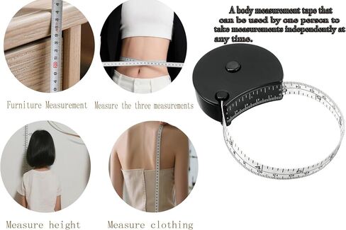 Body Measuring Tape, 60" Dual - Scale Measuring Tape for Body Measurements - Automatic Retractable or Fitness, Tailoring & Body Waist/Chest/Hip Measurement in Saudi Arabia