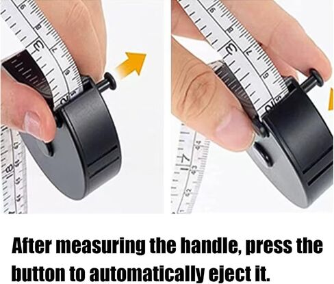 Body Measuring Tape, 60" Dual - Scale Measuring Tape for Body Measurements - Automatic Retractable or Fitness, Tailoring & Body Waist/Chest/Hip Measurement in Saudi Arabia