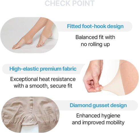 Dalot Women's Non slip Sheer Tight for Outdoor Activities - UV Protection, Soft and Stretchy Tights with Reinforced Sole of The Foot (30D Leggings Coffee) in Kuwait