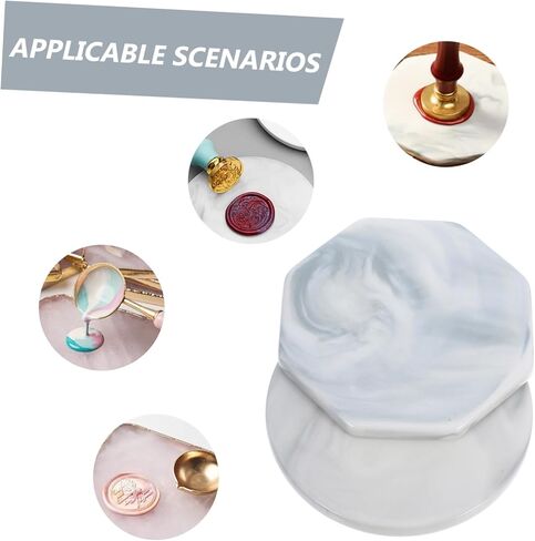DOITOOL 2Pcs Marble Wax Seal Stamp Plates Heat Resistant Sealing Pads for Home Use Multi-Functional Drink Coasters for Weddings and Events in Saudi Arabia