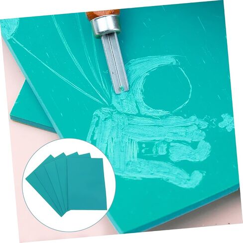 Gadpiparty 6Pcs Sheets Beginner Carving Rubber Sheets for Durable Printmaking Carving Tools PVC Material for DIY Projects for Parent Activities and Art Exploration in Saudi Arabia