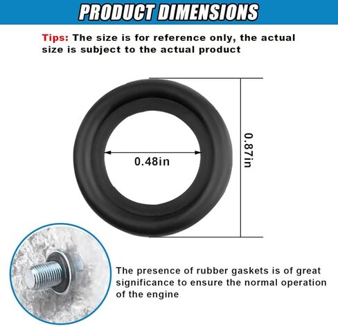 25PCS M14 Car Oil Drain Plug Gasket - Rubber Sealing Gasket Replacement for #F5TZ-6734-BA, Car Engine Oil Pan Crush Washers Rubber Ringsfor Ford, Mercury, Lincoln (M14) in Kuwait