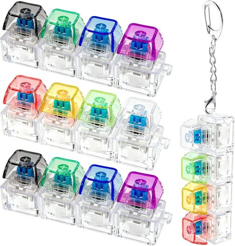 4 PCS Keyboard Fidget Toy, Keyboard Fidget Keychain 4-in-1 Keyboard Decompression Button Finger Clicker Toys, Button Stress Relief Fidget Gifts (Colorful) in Saudi Arabia