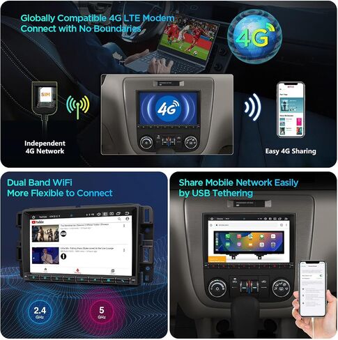 XTRONS Car Stereo for Chevy Silverado Chevrolet Tahoe GMC Sierra, Android 12 Octa Core 4GB+64GB Car Radio, 8 Inch IPS Touch Screen GPS Navigation for Car Bluetooth Head Unit DSP Car Play Android Auto in Kuwait