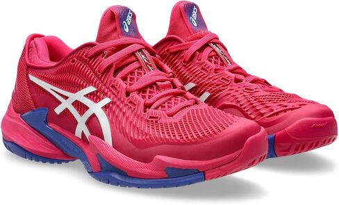 ASICS Women's Court FlyteFoam 3 Tennis Shoe, 9, White/Sun Coral in Saudi Arabia