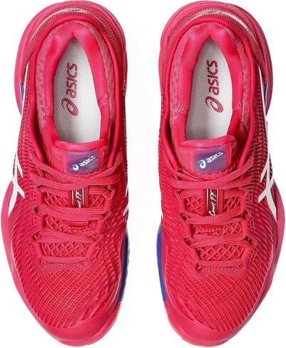 ASICS Women's Court FlyteFoam 3 Tennis Shoe, 9, White/Sun Coral in Saudi Arabia