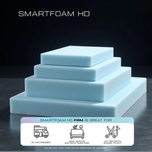 SmartFoam HD Custom Cut Foam for Mattresses & Cushions – High Density Upholstery Foam for DIY Projects, Beds, & Sofas Premium, Free Choice of Comfort Levels (Medium or Firm) in Saudi Arabia