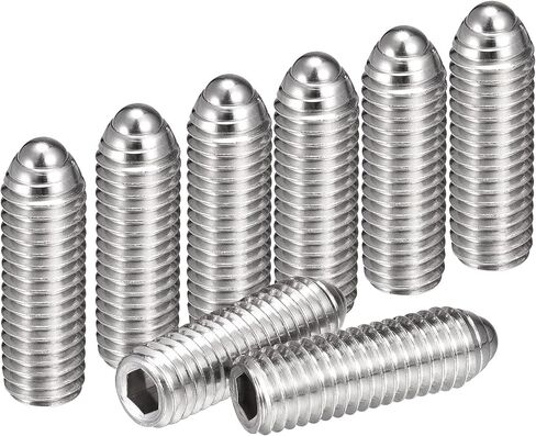 مجموعة براغي Uxcell ذات نقطة كروية، M8 × 16 مم 304 من الفولاذ المقاوم للصدأ متري برغي مقبس سداسي زنبركي 8 قطع in Saudi Arabia