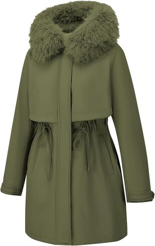 Giolshon Women Faux Suede Leather Jacket Fall and Winter Fashion Motorcycle Biker Slim Short Coat with Detachable Fur Collar in Kuwait