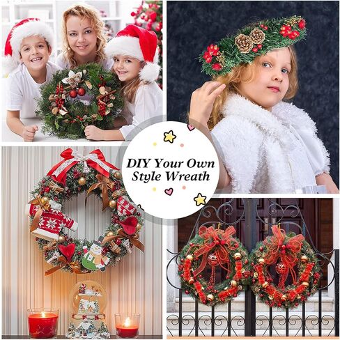 Frienda Christmas Reindeer Antlers Car Kit Candy Cane Antler Christmas Hanging Pendant Candy Nose Santa Claus Legs and Xmas Wreath with LED for Xmas Car Decorations in Saudi Arabia