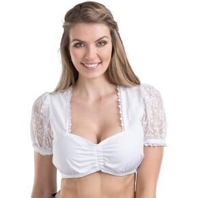 Wiesnherz Authentic German Dirndl Blouse White - Traditional Bavarian Oktoberfest Blouse Wiesnherz