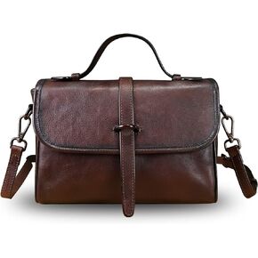Genuine Leather Satchel Crossbody Bags for Women Handmade Vintage Top Handle Handbags Purses