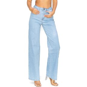 Machine Jeans Women's Juniors High Waist Wide-Leg Jeans