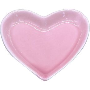 Caliwill Ring Dish Jewelry Dish Tray Ceramic ring holder dish ring bowl jewelry dish tray Organizing Rings earrings Plate Birthday Christmas Gift (Pink Heart) in Kuwait