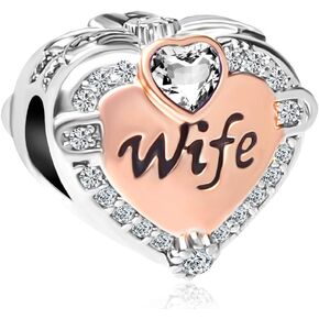 CharmSStory Wife Heart Love Bead Charm for Bracelet