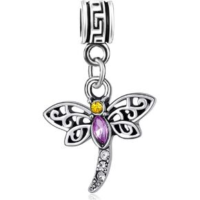 LaBenie Dangle Blue Crystal Butterfly Charm