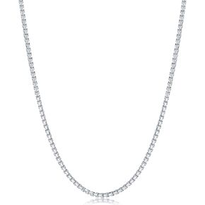 NYC Sterling Round Link Chain - Rhodium Necklaces for Men & Women – Luxurious Rhodium Chain – 1mm-3mm Round Box Chain – Modern and Minimalist Design – Made in Italy - 16-inch to 30-inch